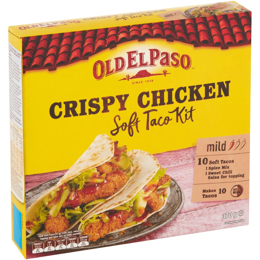 Old El Paso Soft Taco Kit Crispy Chicken 10 pack 370g