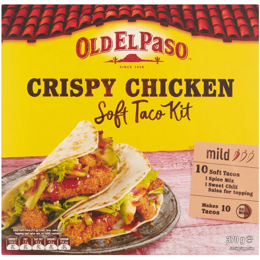 Old El Paso Soft Taco Kit Crispy Chicken 10 pack 370g