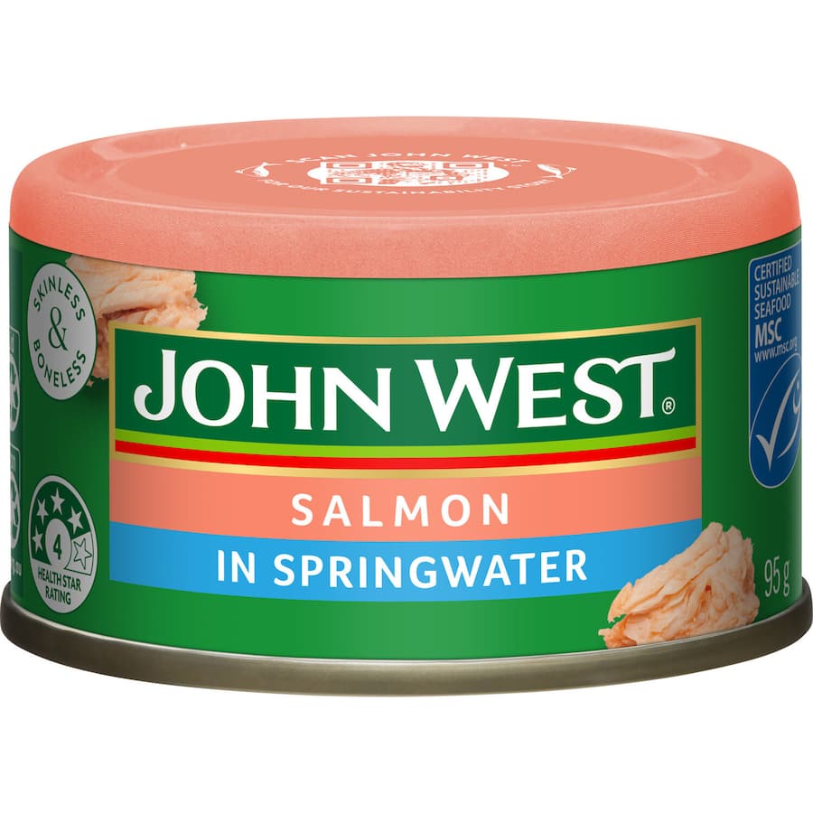 John West Tempters Salmon Spring Water Tear tab can 95g