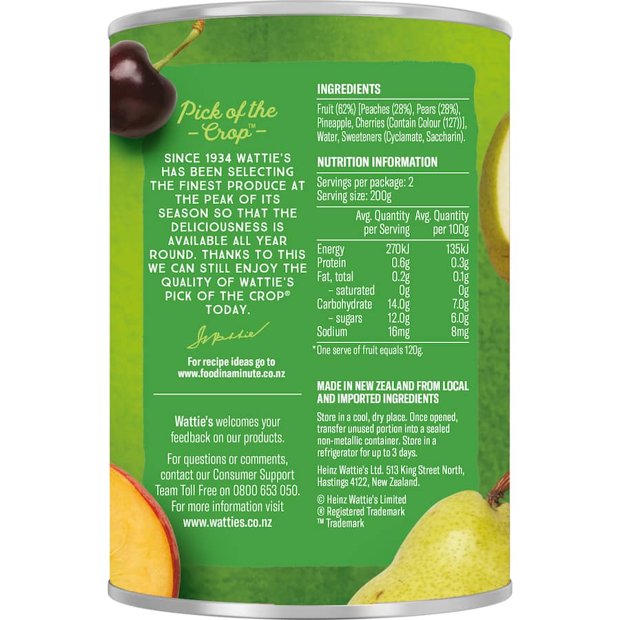 Wattie's Fruit Salad No Added Sugar Can 400g