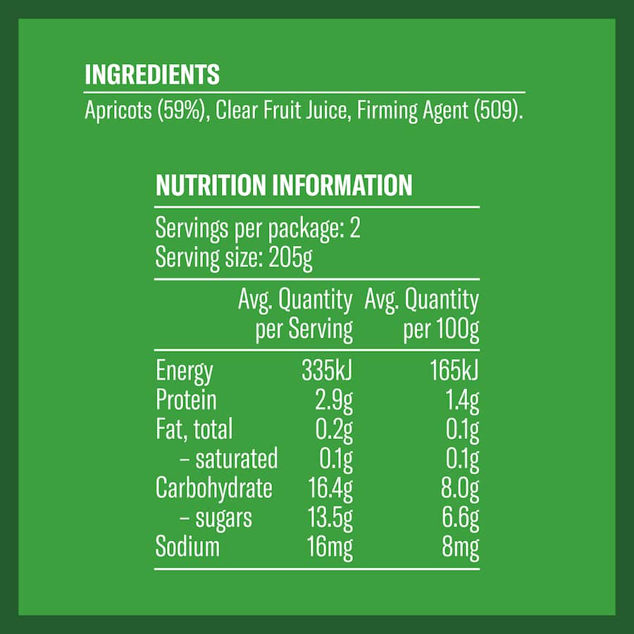 Watties Apricots Halves In Clear Juice  Can 410g