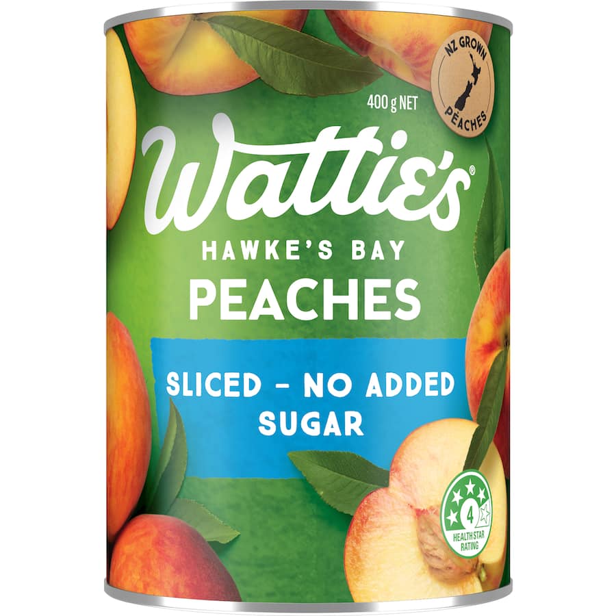 Wattie's Peaches Sliced - No Added Sugar Can 400g
