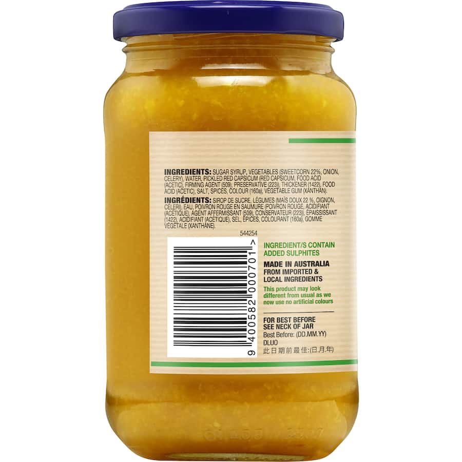 Cerebos Sweetcorn Relish  Jar 400g