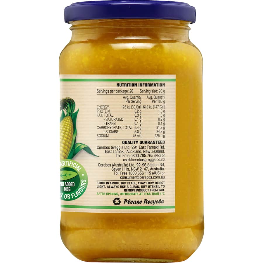 Cerebos Sweetcorn Relish  Jar 400g