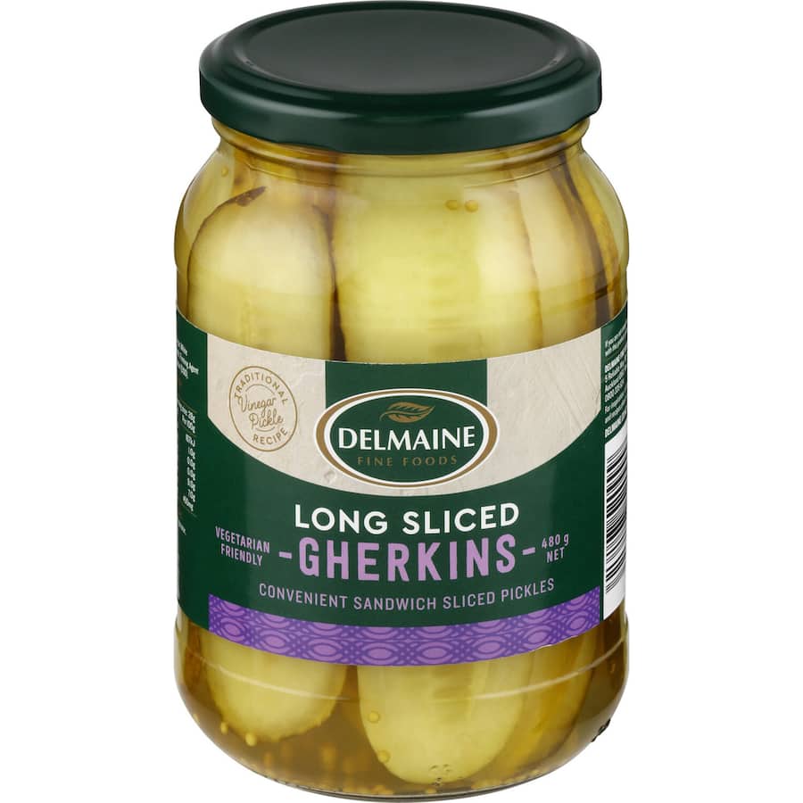 Delmaine Gherkins Long Sliced 480g