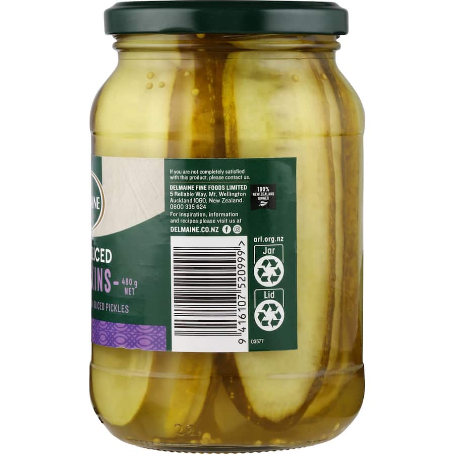 Delmaine Gherkins Long Sliced 480g