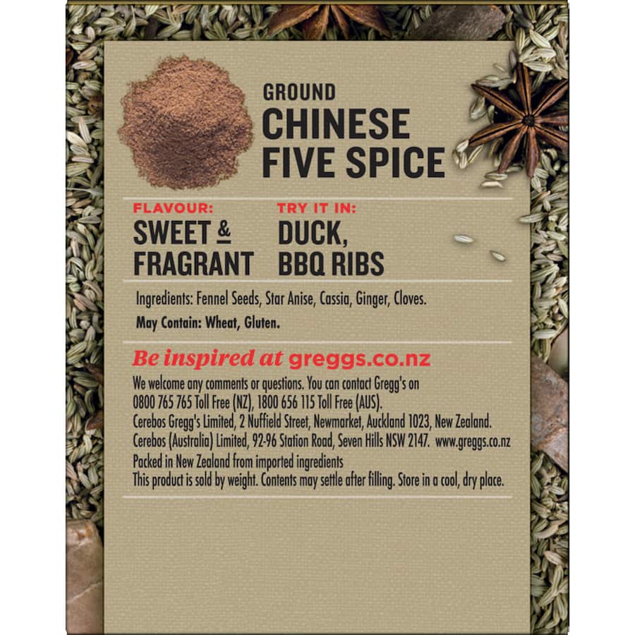 Greggs Chinese Five Spice Ground Box 40g