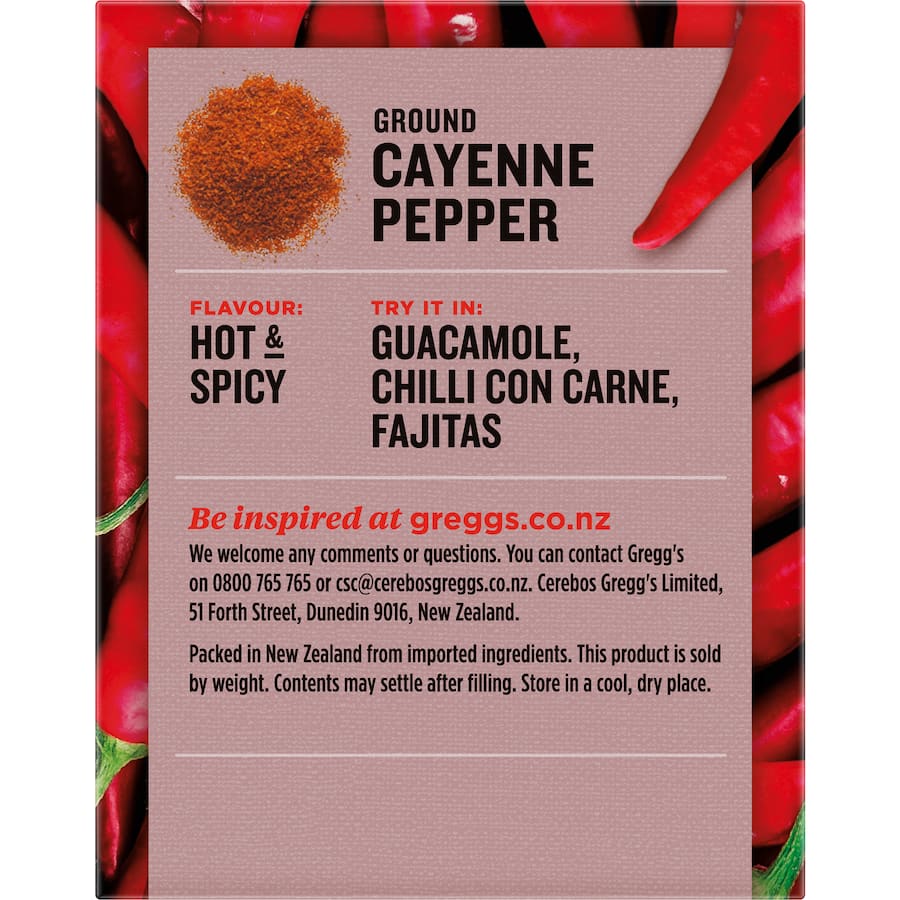 Greggs Cayenne Pepper Ground Box 40g