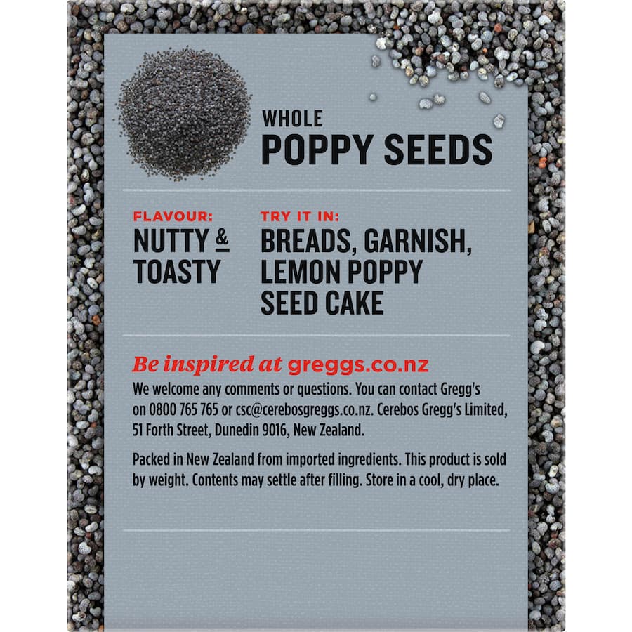 Greggs Poppy Seeds Whole Box 40g