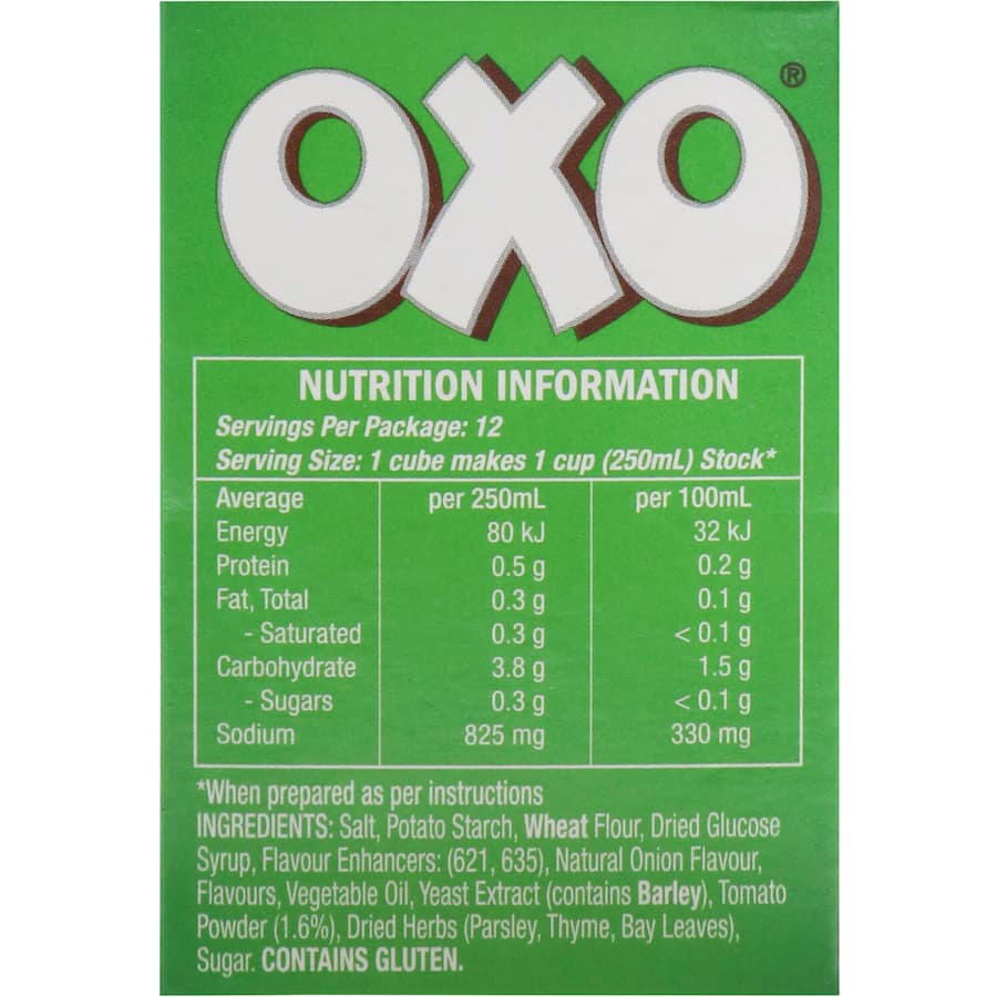 Oxo Vegetable Stock Cubes 71g Box 12pack