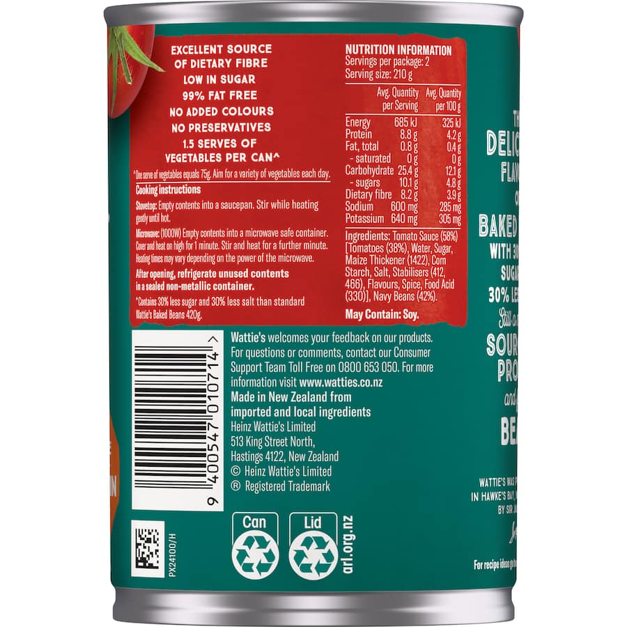 Watties Baked Beanz Lite  Can 420g