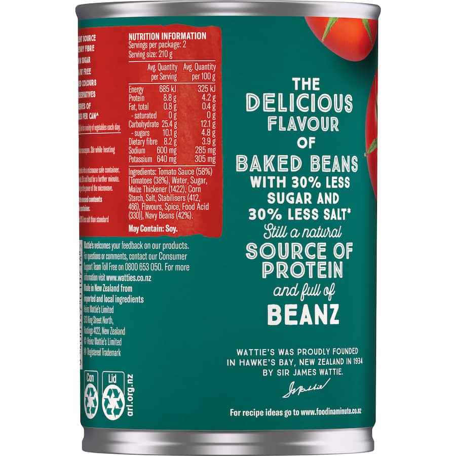 Watties Baked Beanz Lite  Can 420g