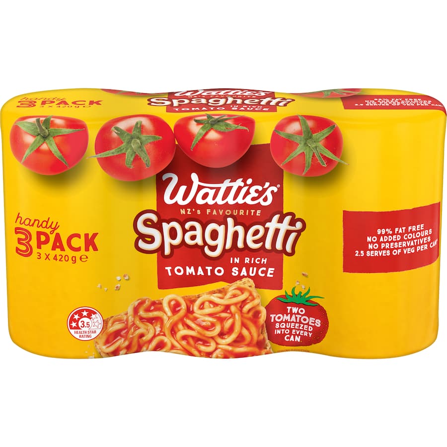 Watties Spaghetti In Tomato Sauce  Cans 3pack
