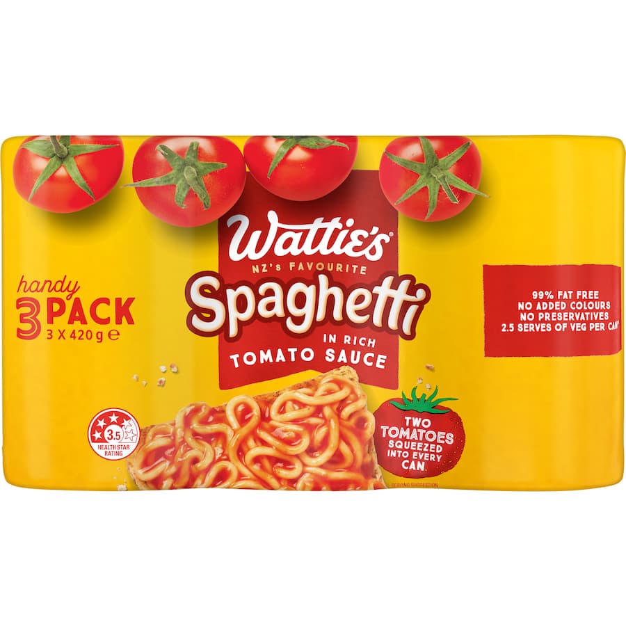 Watties Spaghetti In Tomato Sauce  Cans 3pack