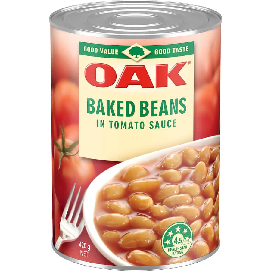 Oak Baked Beans In Tomato Sauce  Can 420g