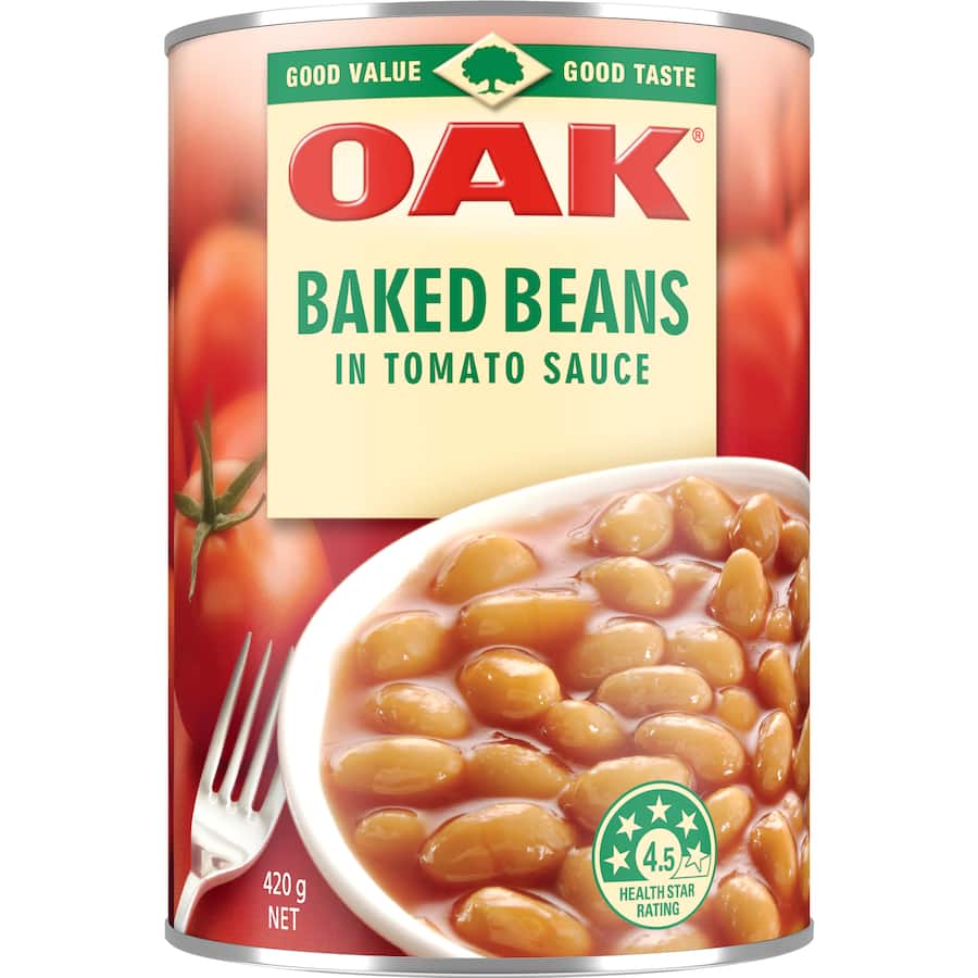 Oak Baked Beans In Tomato Sauce  Can 420g