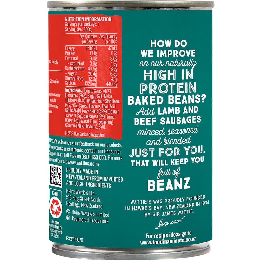 Wattie's Baked Beans & Sausages Can 300g