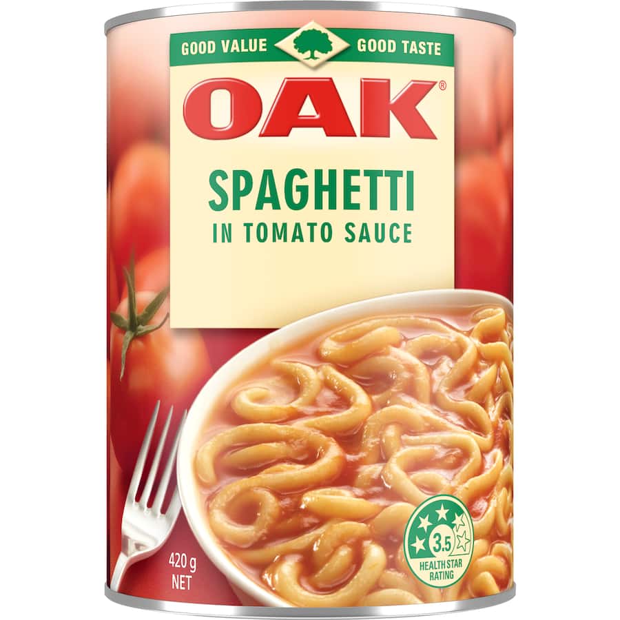 Oak Spaghetti In Tomato Sauce  Can 420g