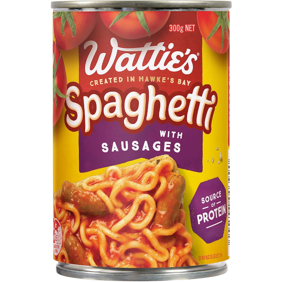 Watties Spaghetti With Sausages  Can 300g