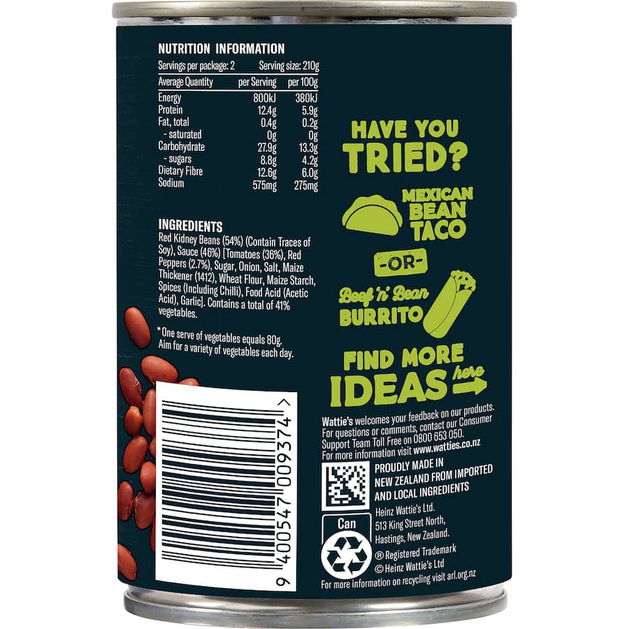 Watties Chilli Beans Mild  420g