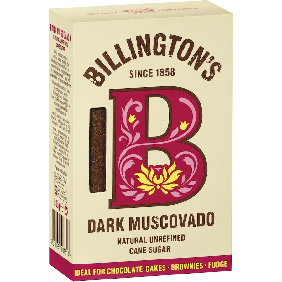 Billingtons Muscovado Sugar Natural Dark Pkt 500g