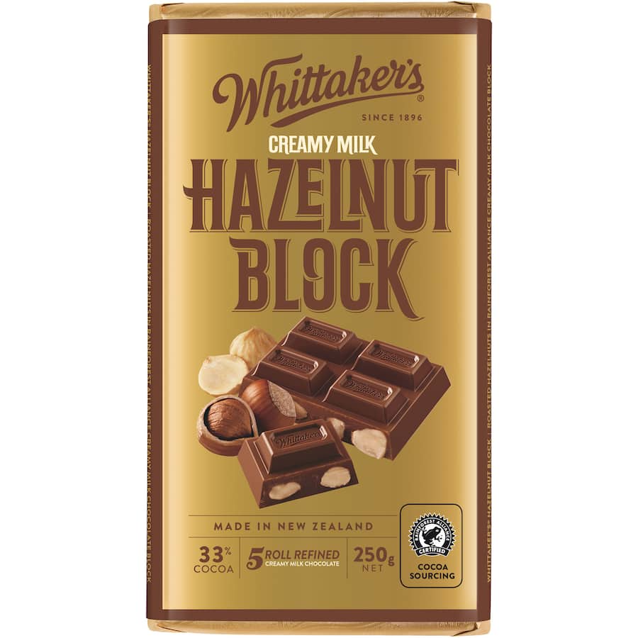 Whittakers Chocolate Hazelnut Block 250g