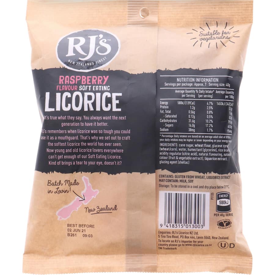 Rjs Licorice Raspberry Fresh 300g
