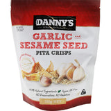 Dannys Corn Snacks Garlic & Sesame Pita Crisps 150g