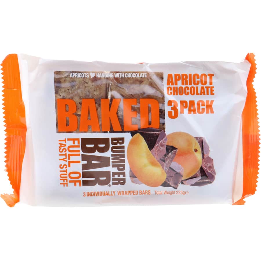 Cookietime Bumper Bars Chocolate Apricot 3pk 225g