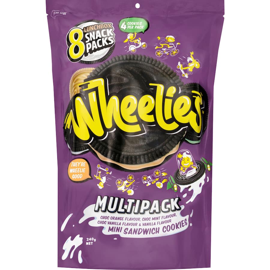 Wheelies Creme Filled Multipack 240g 8pack