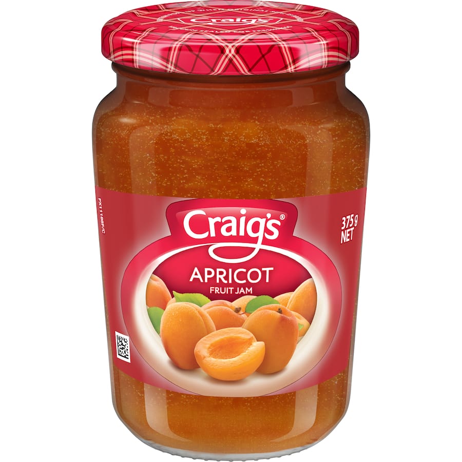 Craigs Fruit Jam Apricot Jar 375g