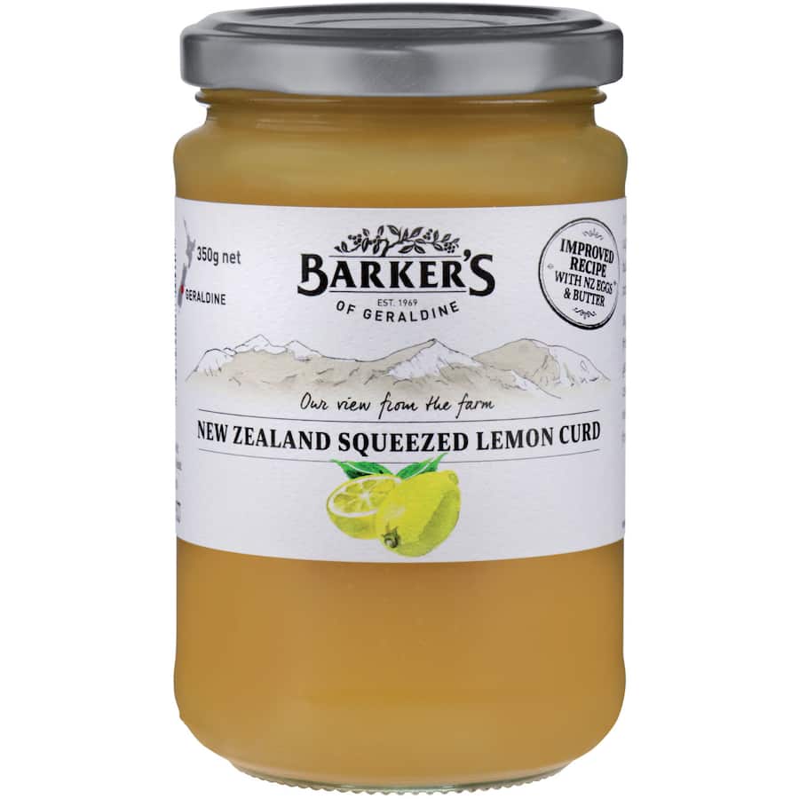 Barkers Lemon Curd New Zealand Jar 350g