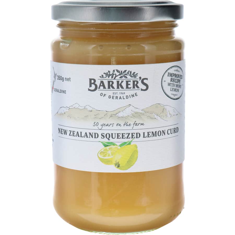 Barkers Lemon Curd New Zealand Jar 350g