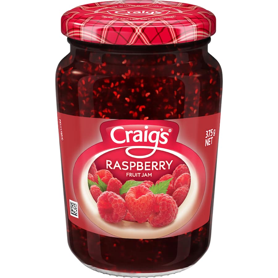Craigs Fruit Jam Raspberry Jar 375g