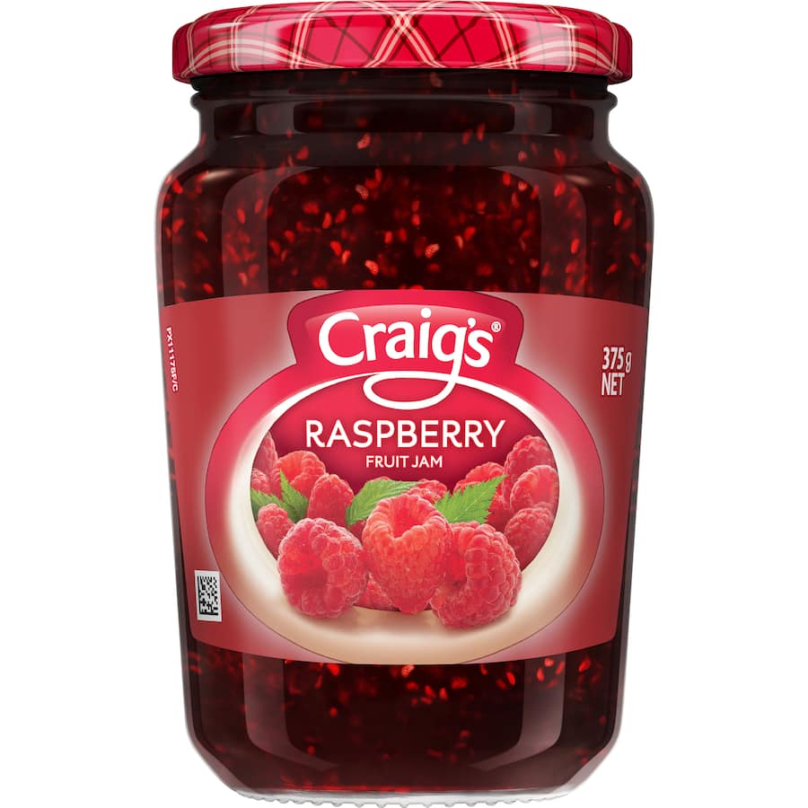 Craigs Fruit Jam Raspberry Jar 375g