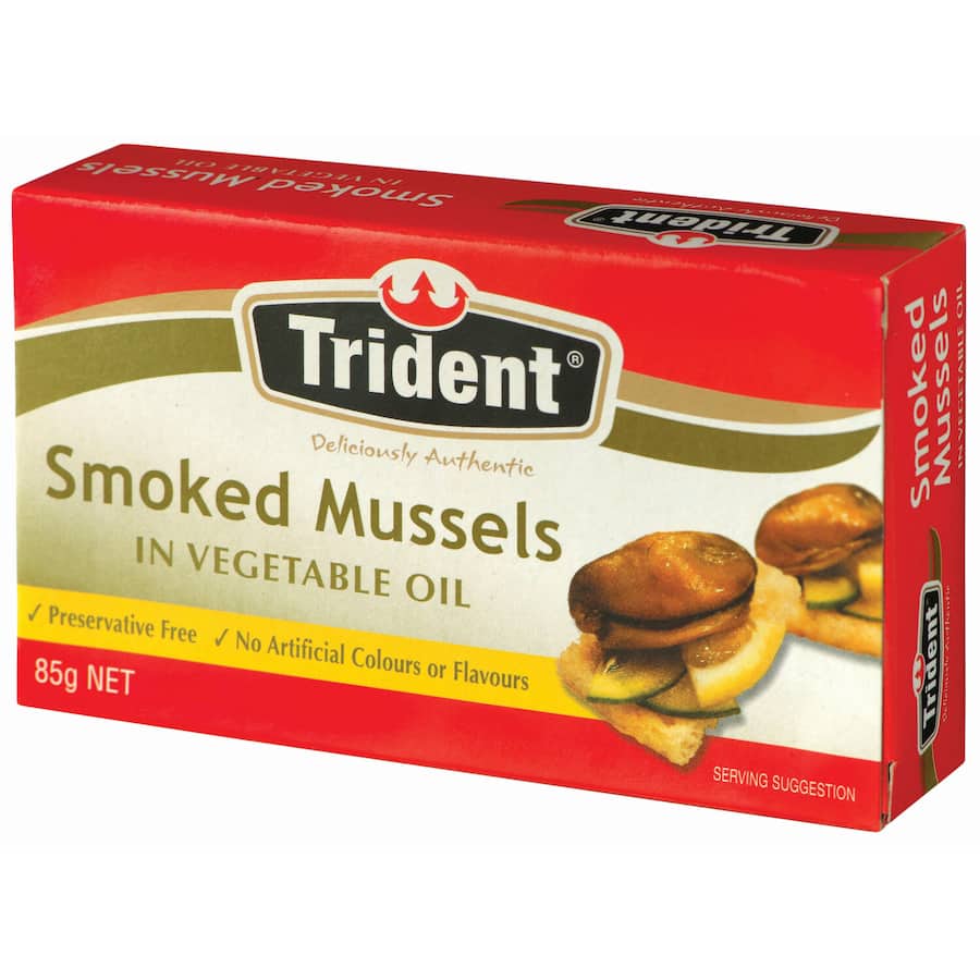 Trident Mussels Smoked In Vege Oil Tear tab can 85g
