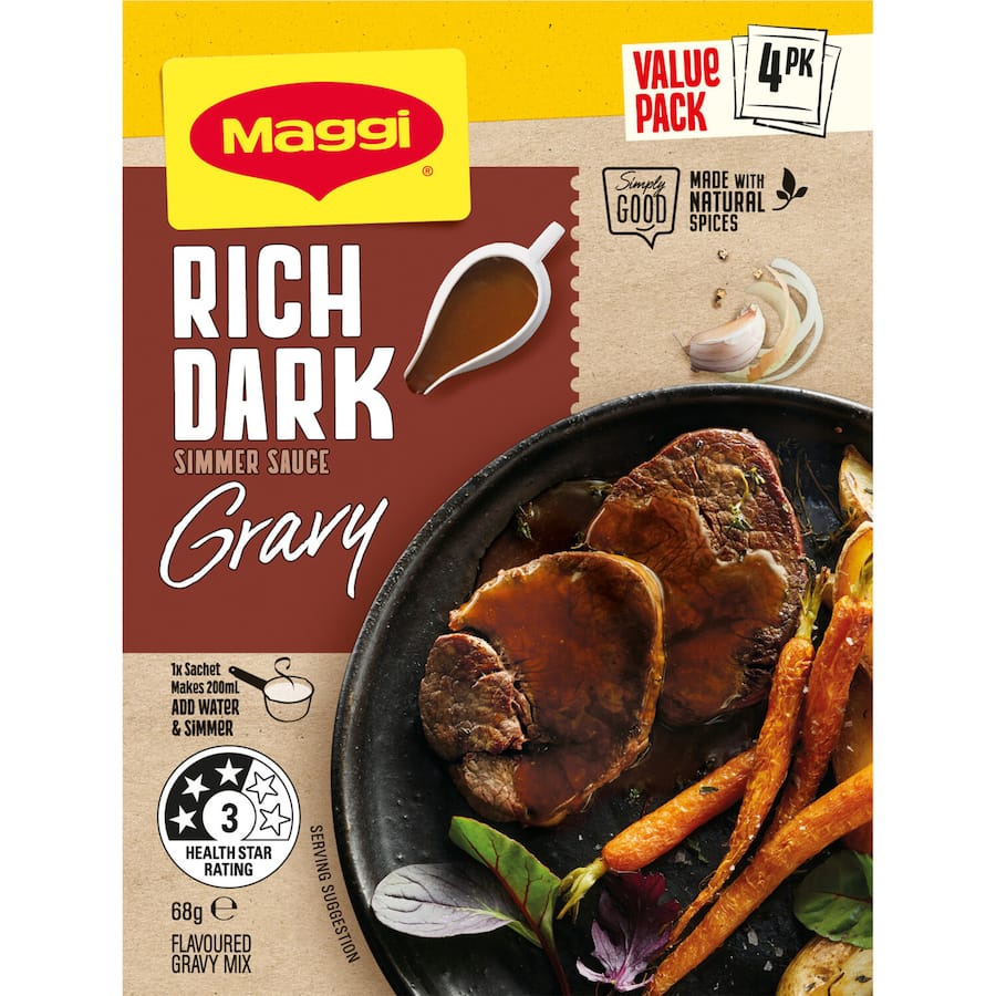 Maggi Instant Gravy Mix Rich Dark 4 pack 68g