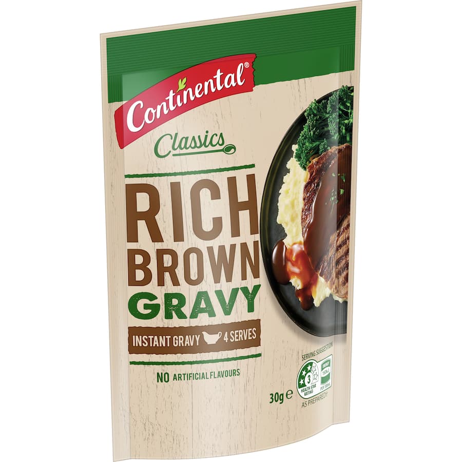 Continental Instant Gravy Mix Rich Brown Sachet 30g