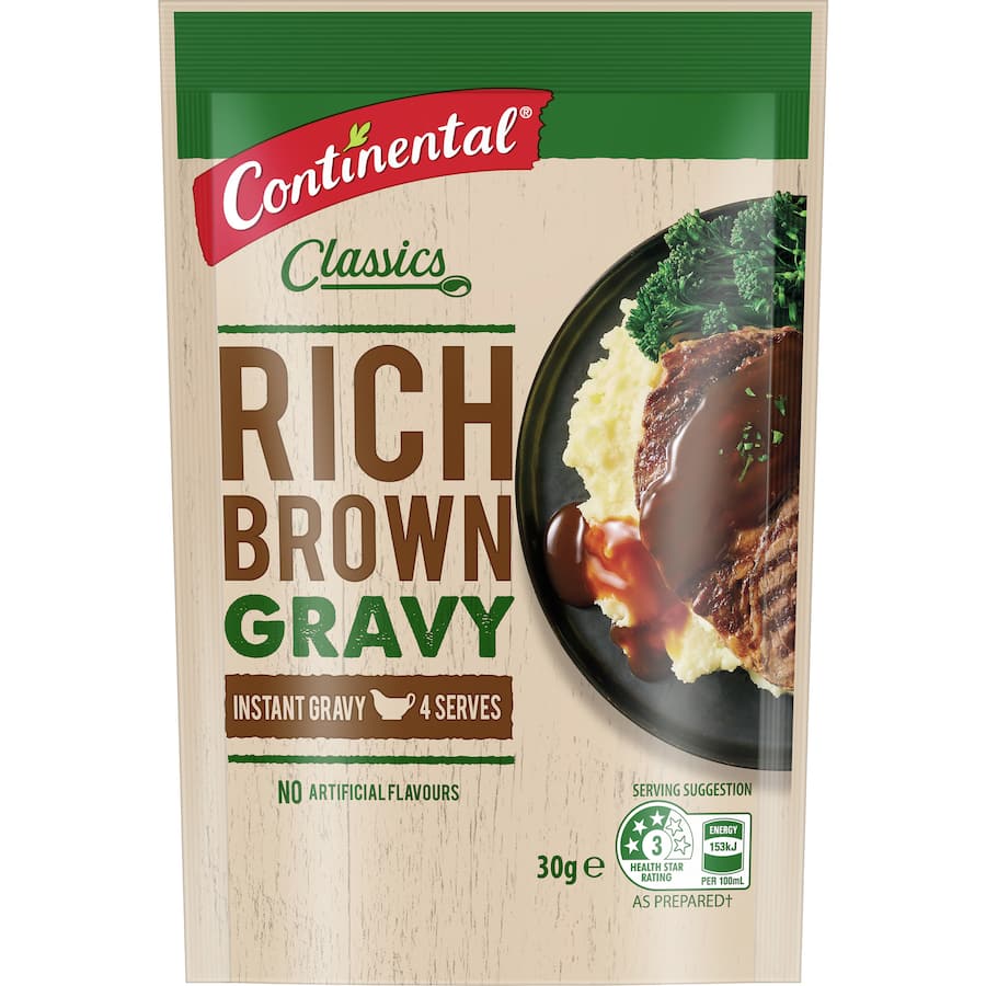 Continental Instant Gravy Mix Rich Brown Sachet 30g