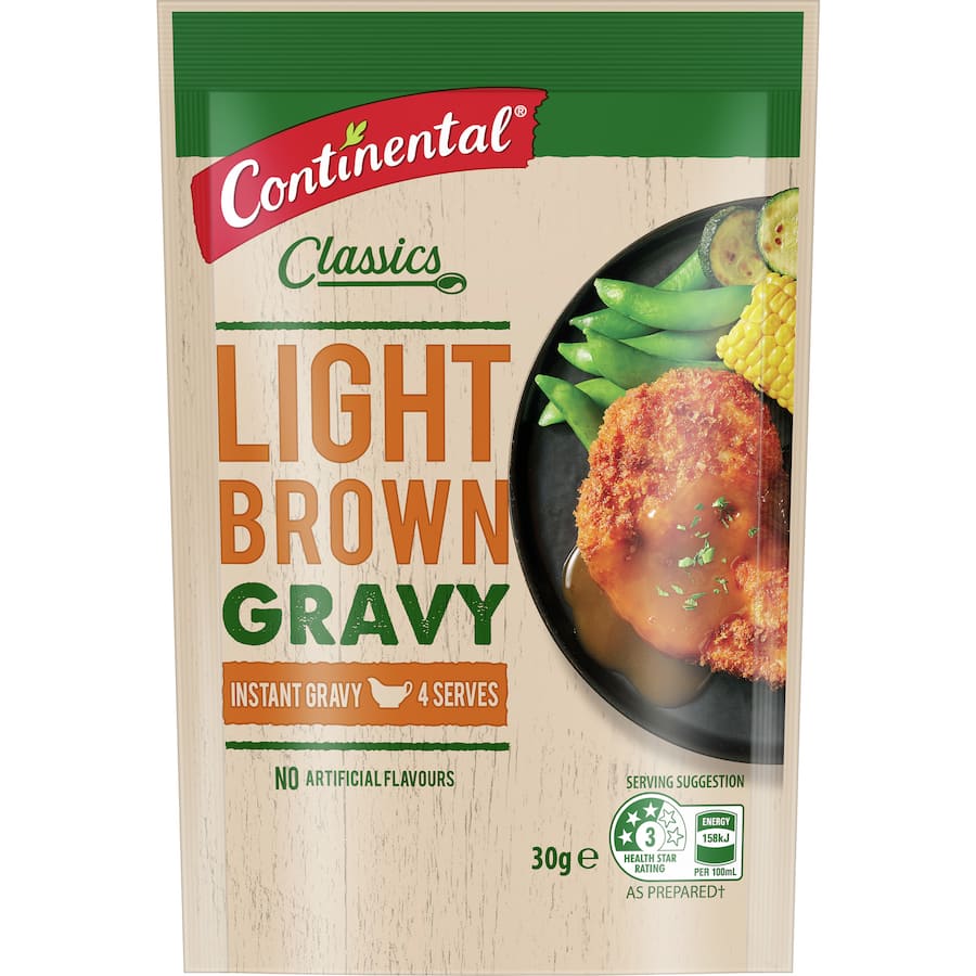 Continental Instant Gravy Mix Light Brown Sachet 30g
