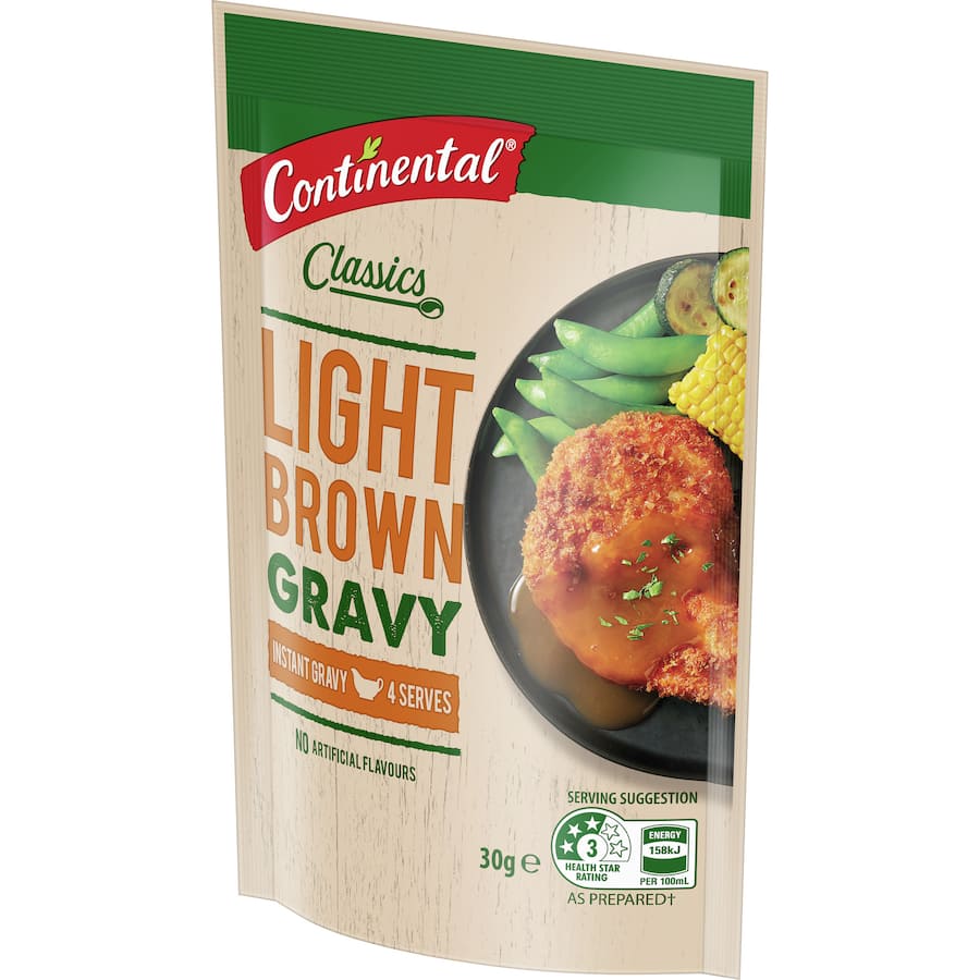 Continental Instant Gravy Mix Light Brown Sachet 30g