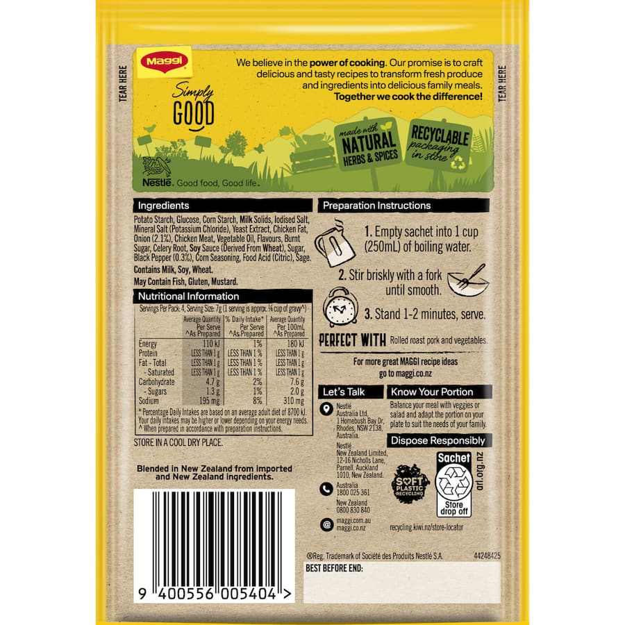 Maggi Instant Gravy Mix Light Brown Sachet 28g