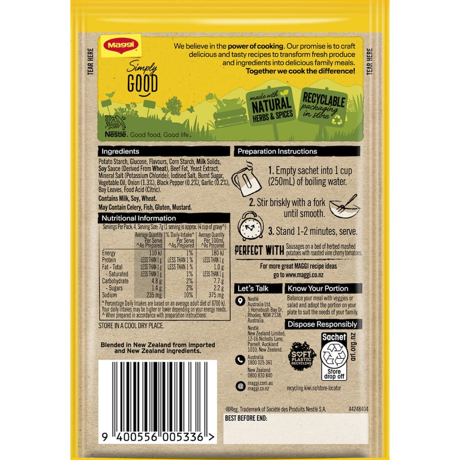 Maggi Instant Gravy Mix Rich Brown Sachet 28g