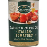 Delmaine Diced Tomatoes With Garlic & Olve Oil Can 400g