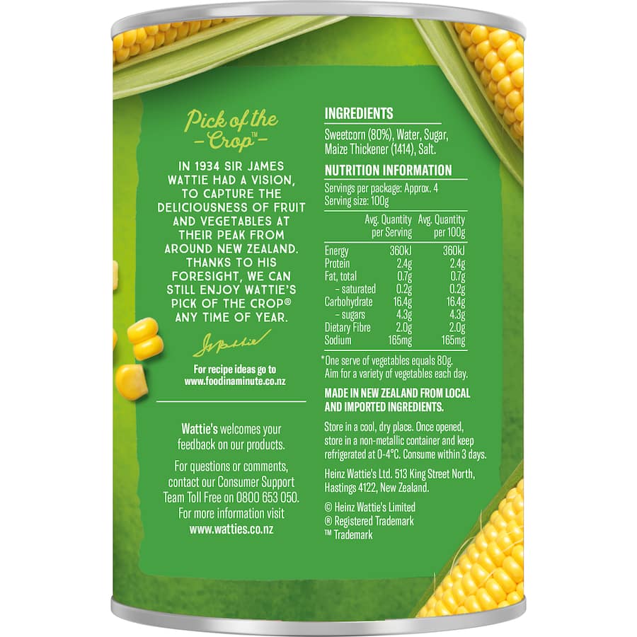 Watties Corn Cream Style Can 410g