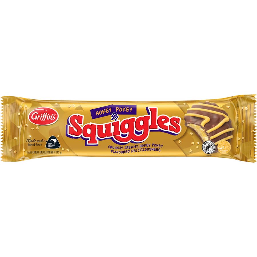 Griffins Squiggles Chocolate Biscuits Hokey Pokey 215g