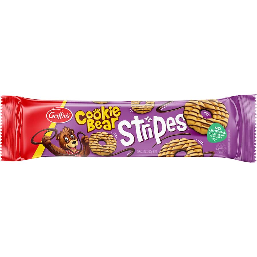 Griffin's Cookie Bear Biscuits Choc Stripes 200g