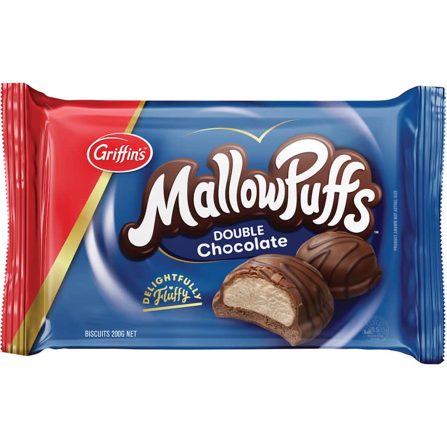Griffins Mallowpuffs Chocolate Biscuits Double Choc 200g