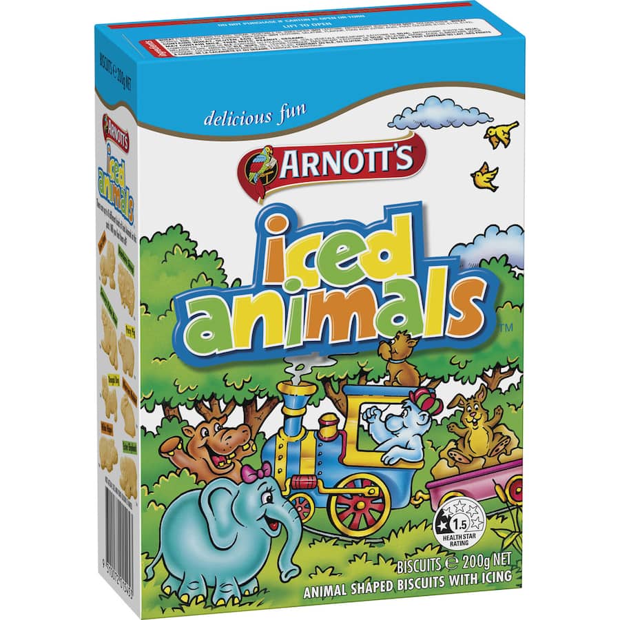 Arnotts Biscuits Iced Animals Pkt 200g