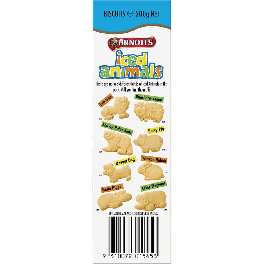 Arnotts Biscuits Iced Animals Pkt 200g